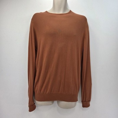 John Smedley Sea Island Baumwollpullover Feinstrick Pullover Herren Gr. Medium Rost