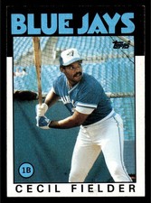 1986 Topps #386 Cecil Fielder Rookie Card Toronto Blue Jays