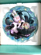 Disney ~ Little Mermaid 3D Snow Globe Relief Plate ~ URSULA'S SPELL ~ New In Box