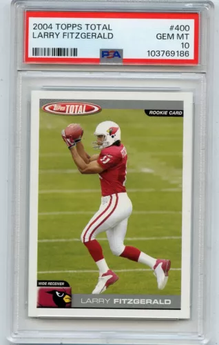 2004 TOPPS TOTAL #400 LARRY FITZGERALD ROOKIE CARD RC, CARDINALS - PSA 10 (9186)