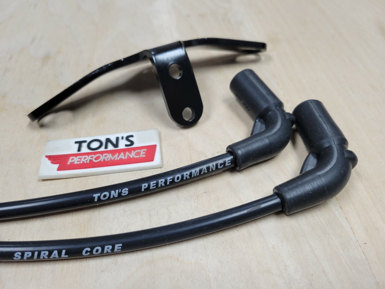 Ton's Harley Sportster Coil Relocation kit with Black Spark plug wires