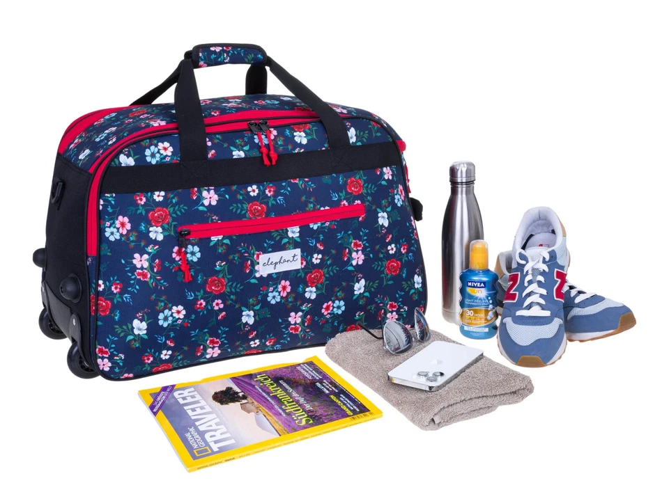 Trolley Saunatrolley Damen Elephant Travel Duffle 55 cm 45 L 13024 Flower Blau - Bild 4 von 4