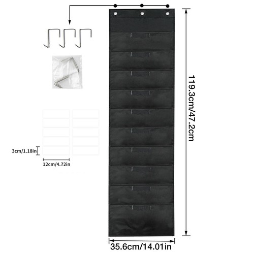 Wall Mounted File Organizer Storage Pocket Chart 10 Pockets Home School - Picture 2 of 11