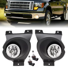 Pair Front Bumper Driving Lamps Fog Lights w/Bezel For Ford F150 F-150 2009-2010