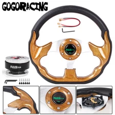 12.5" Universal D Shape Racing Steering Wheel with Ball Quick Release Adapter
