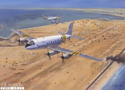 Suez Luftfahrt Kunst Postkarte 3 PARA Bataillon RAF Hastings El Gamil 