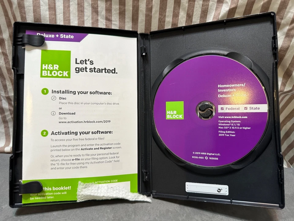 H R H&R Block 2019 Deluxe +State Homeowners/ Investors Tax Software HR opened - Image 2 of 4