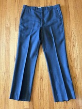 Vintage Charcoal Gray Striped Wool Trousers Talon Zip Pants Men  s Size W35x31