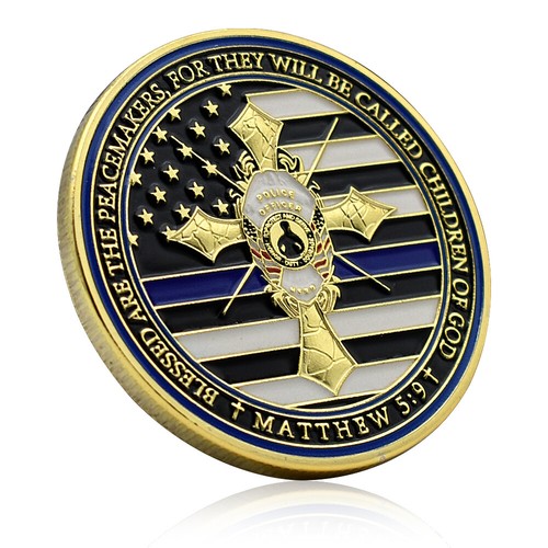US Matthew Cross Commemorative Coin Policy Officer's Prayer Challenge Coin Gift - Picture 3 of 13