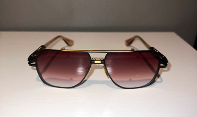 Dita KUDRU Black Iron And Yellow Gold/Burgundy Shaded (DTS436-A-03) Sunglasses