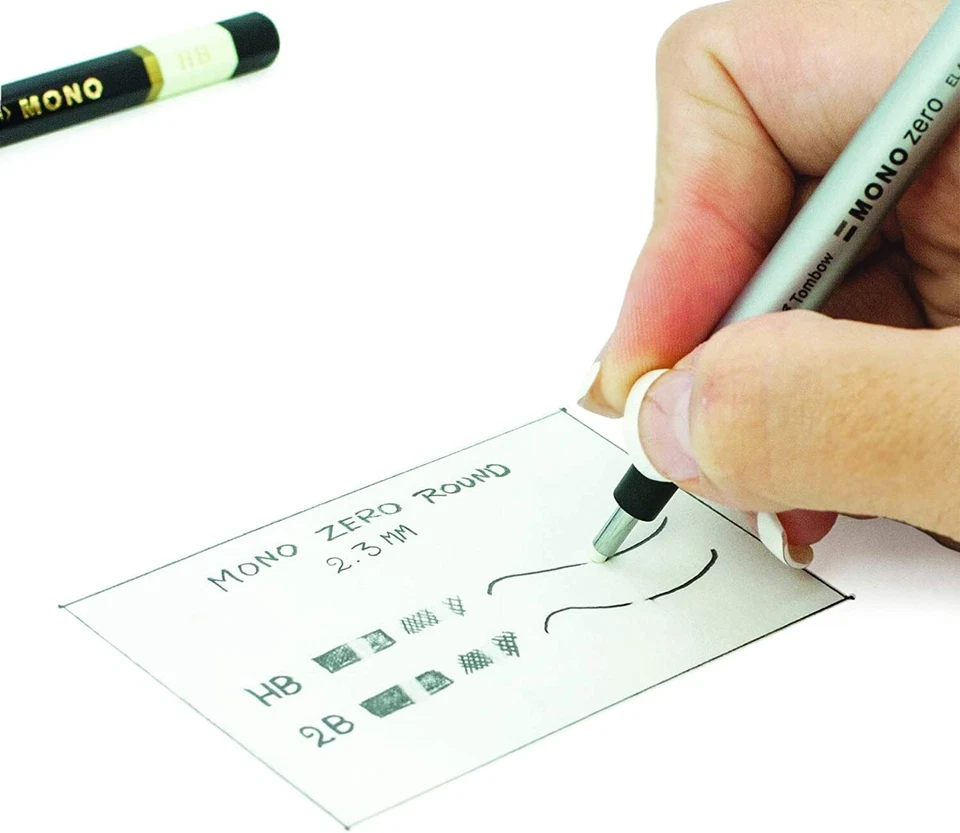 Borrador Tombow EH-KUR04 Mono Zero Tipo Redondo Plata Goma  Foto 3 de 4