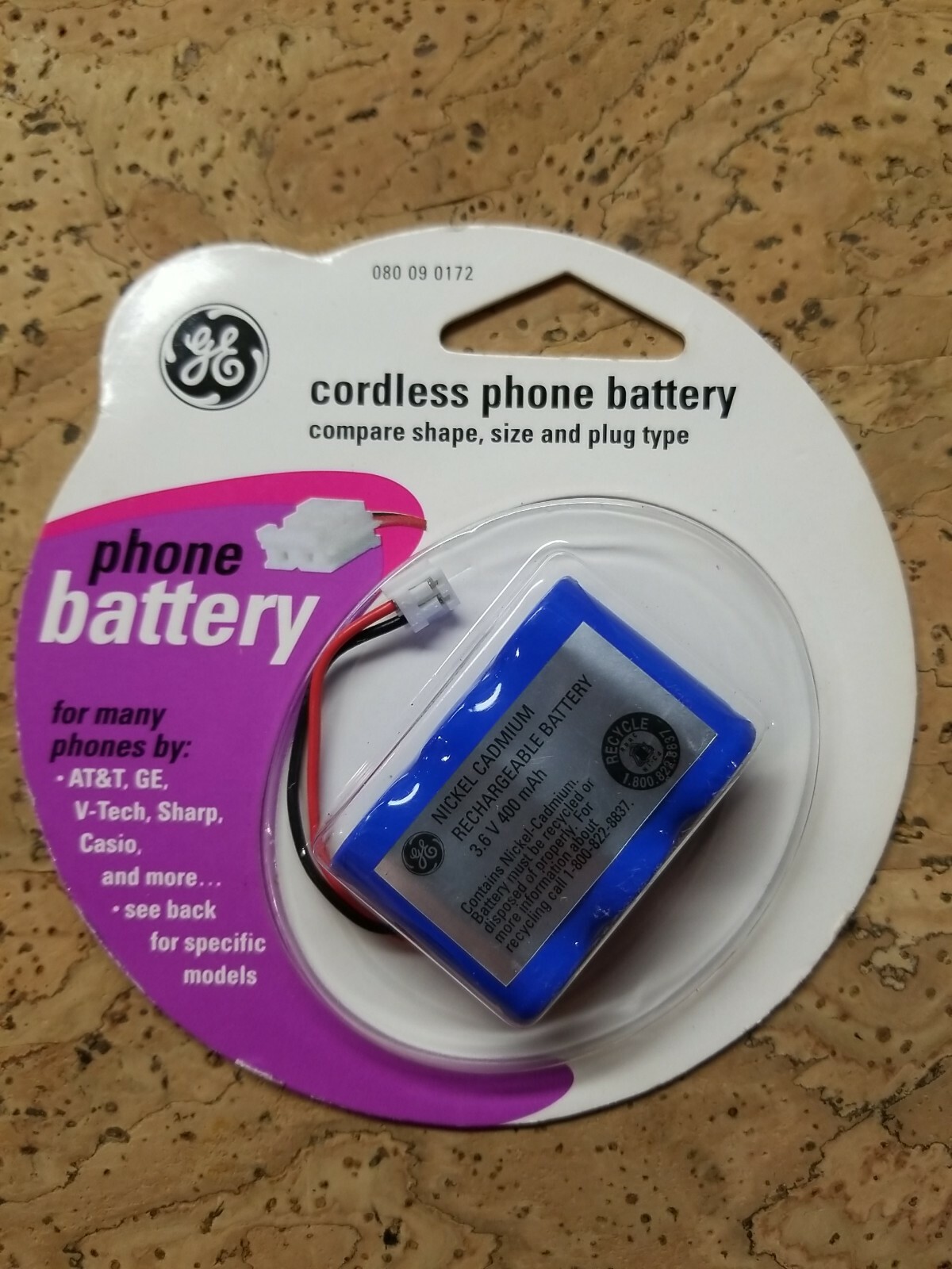 GE Cordless Phone Battery 96155 3.6V 400mAh Fits Many AT&T, GE, & V