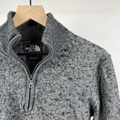 Vtg 80's The North Face Fleece Sweater Pullover Wool Blend Heather
