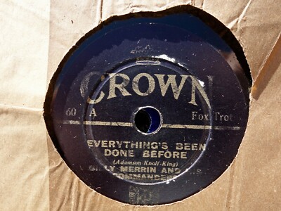 BILLY MERRIN - Everything's Been Done Before / When 9'' 78 rpm disc
