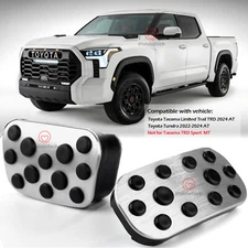 2Pcs Anti-Slip Foot Gas Brake Pedal Pads Cover For Toyota Tundra 2022-2024