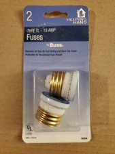Bussmann Type TL 15 amps Plug Fuse 2 pk