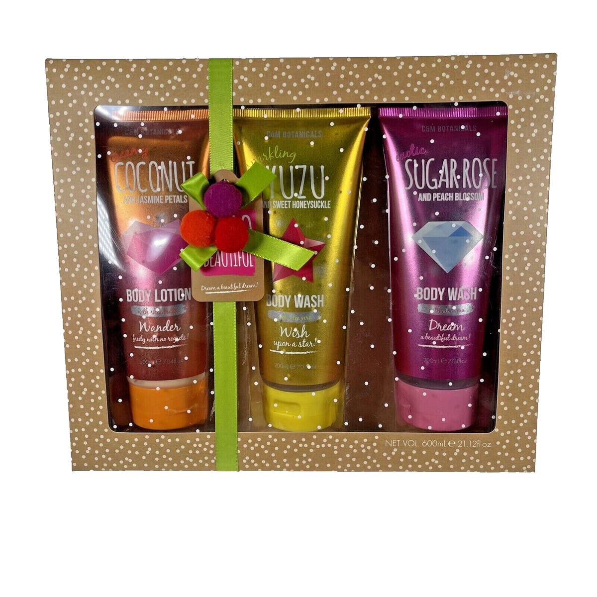 C&M Co Botanicals 3X Body Lotion & Body Wash 7oz ea. DREAM WISH