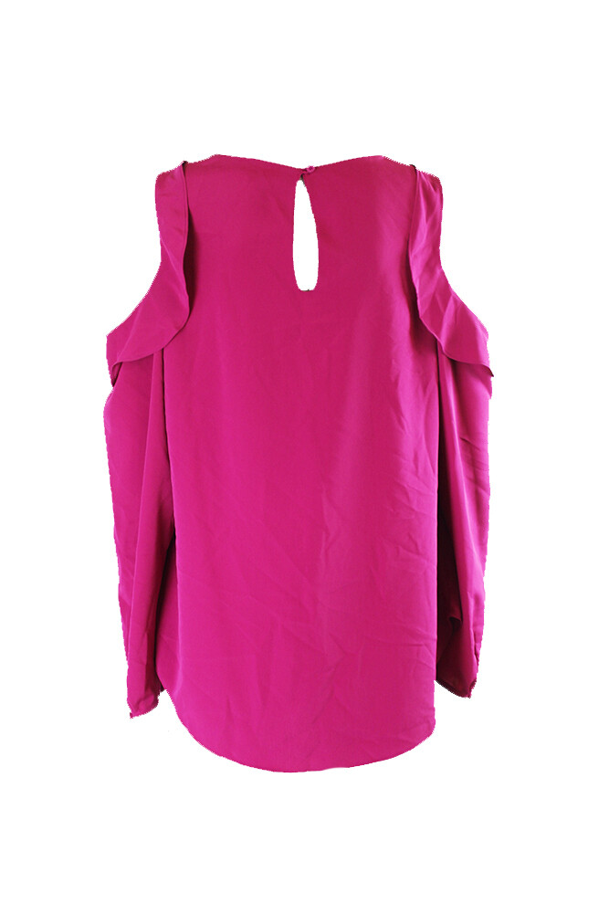 Rachel Rachel Roy Plus Size Pink Ruffled Cold-Shoulder Blouse 0X