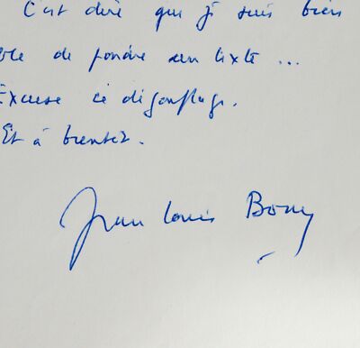 Jean-Louis Bory erklärt sich für inkompetent