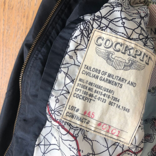 Cockpit USA, Size M, Men's Light Bomber Jacket with Map Inside - Picture 2 of 5
