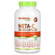 2 X NutriBiotic, Immunity, Meta-C, 500 mg, 250 Gluten Free Capsules