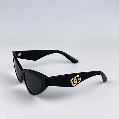 NEW D&G DG4439 501/87 Black Dark Grey Cat Eye Women Sunglasses Dolce & Gabbana DG4439 501/87 Sunglasses Women main image 4
