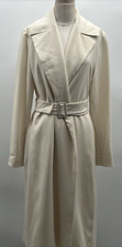$655 Theory Ivory Crepe "simple Trench" Oversize Lapel Belted Coat Jacket P Xs
