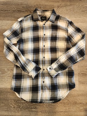 Rails Black Plaid Shirt Justin Pocket Large | eBay