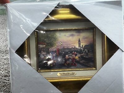Mickey And Minnie In London Thomas Kincaid Studios 13 in X 11 inch 56380