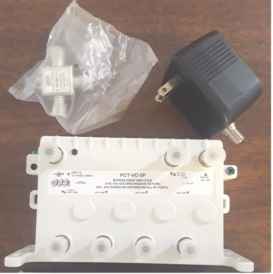 PCT-VC-5P 5 Port Cable TV OTA Satellite HDTV Amplifier Splitter Signal Booster - Image 2 of 4