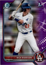2022 Bowman Draft #BDC-165 Nick Biddison Chrome Purple Refractor #/250