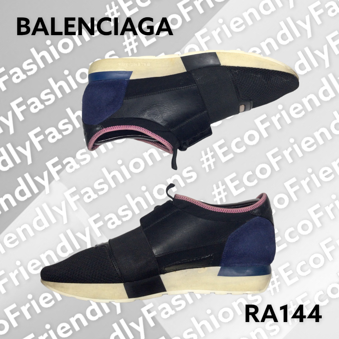 BALENCIAGA Multicolor Leather and Mesh Race Runner Sneakers Size 40 image 4