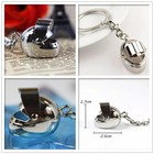 <!--F#f_0-->Motor Bike Helmets Keyring Stainless Steel Metal Chrome 3D Keychain Collectable <!--F/-->
