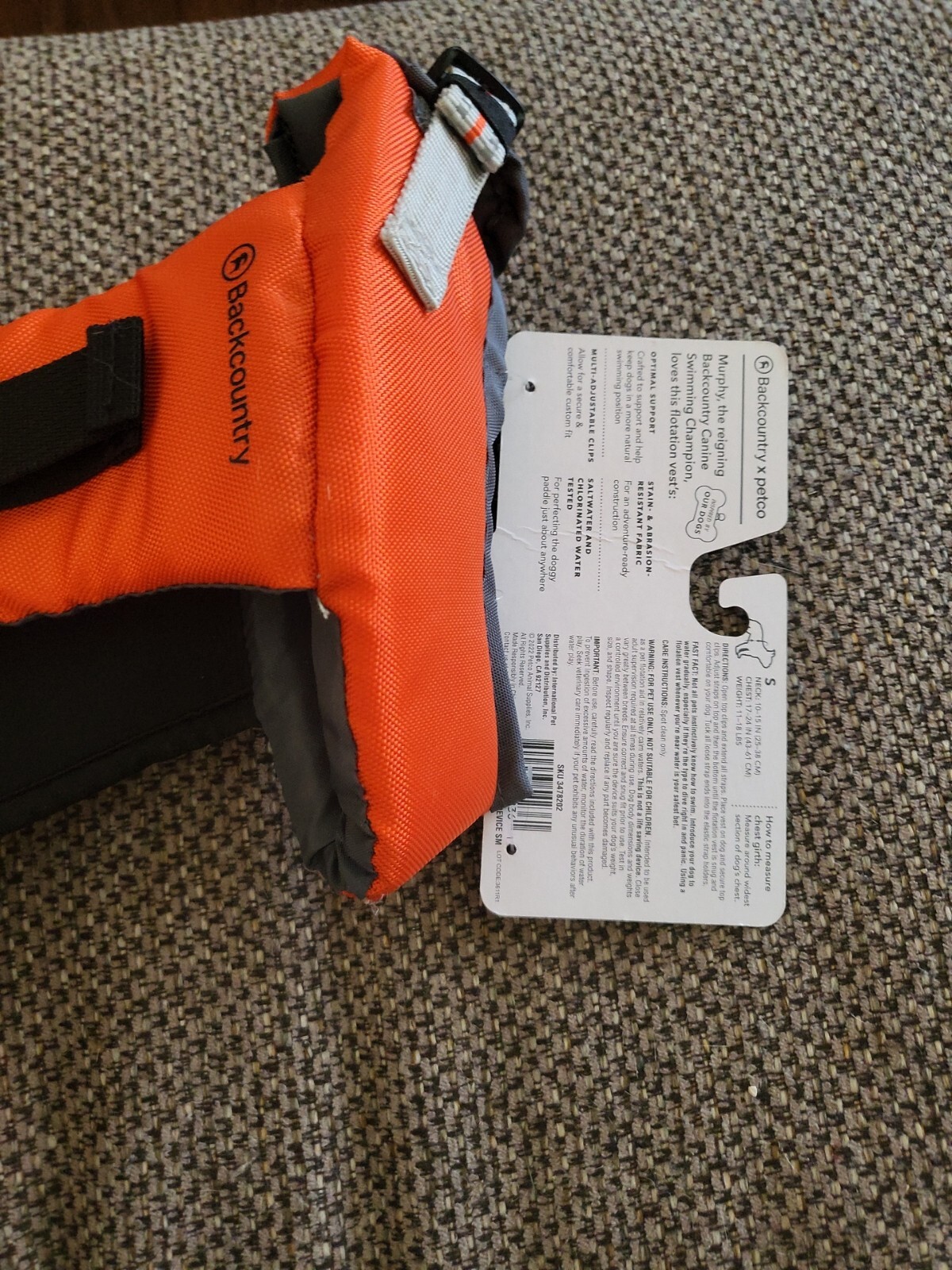 NWT Backcountry X Petco DOG Floatation Vest Orange Life Jacket Size S