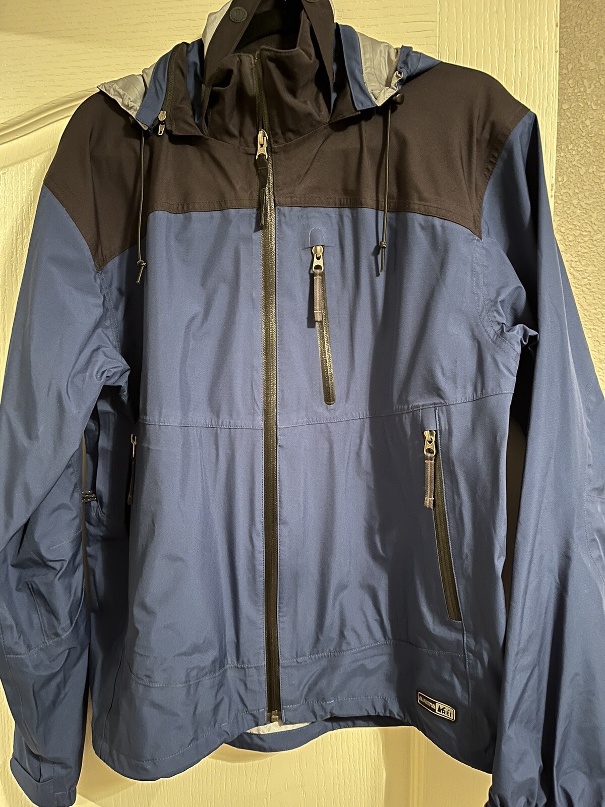 NWT REI E1 Elements FullZip Parka/ Jacket Men’s Sz Large Blue/Black w