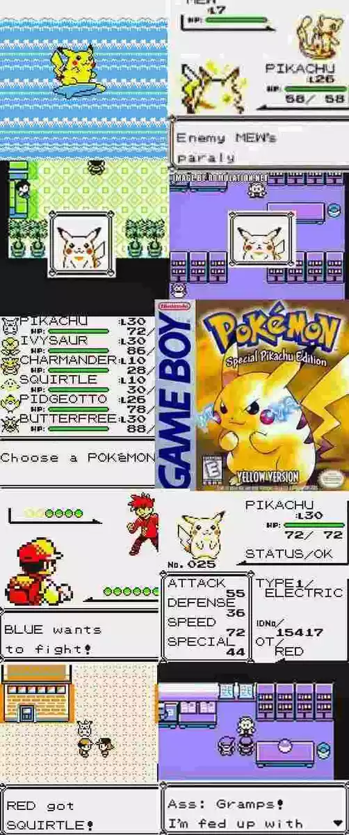 Pokemon Yellow Pikachu Enhanced | ALL 151 Original Pokemon with all items