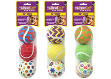 Multipet Assorted Tennis Balls Dog Toy, 2.5 Inch 3 Per Pack