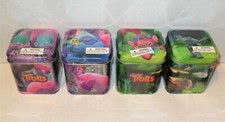 DREAMWORKS TROLLS SET OF 4 COLLECTOR'S TIN WITH STICKERS MAGNETS POSTER 3 IN 1
