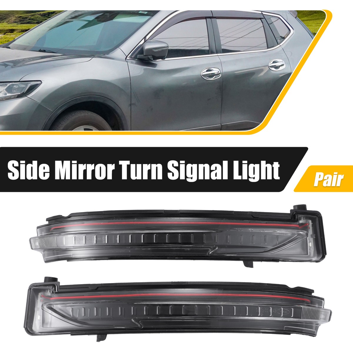 Pair Left Right Side Mirror LED Turn Signal Indicator Light for 