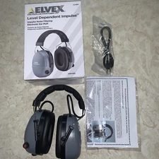 2 Pair Elvex Level Dependent Impulse Electronic Ear Muffs Noise Filtering Gun