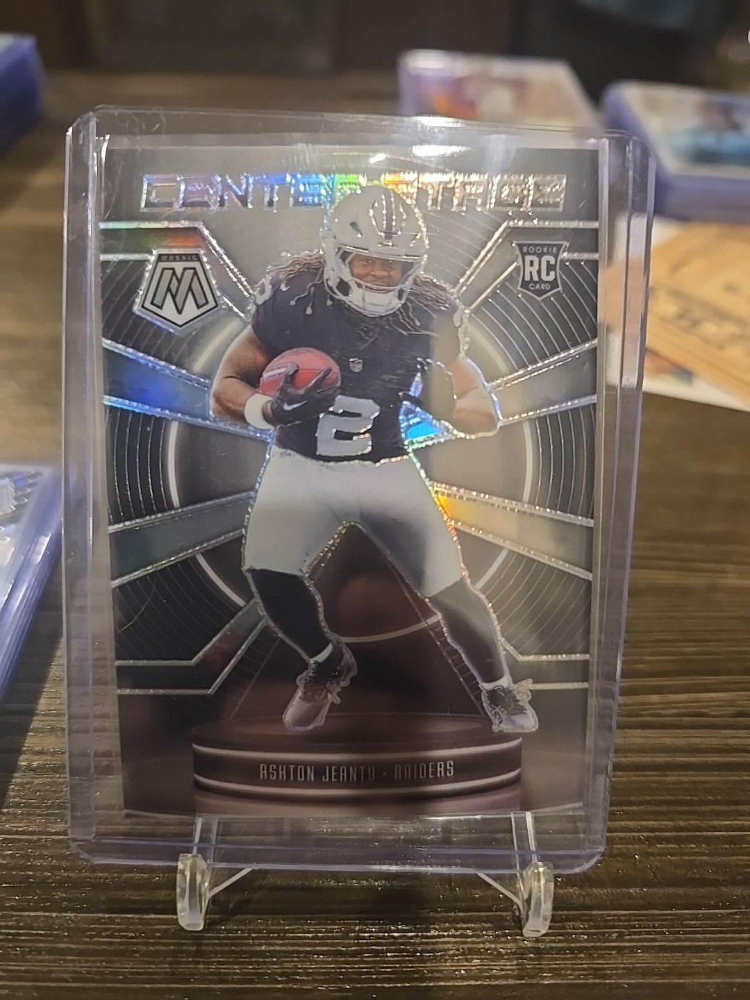 2025 Panini Mosaic #11 Ashton Jeanty Center Stage Silver Prizm Rookie RC Raiders