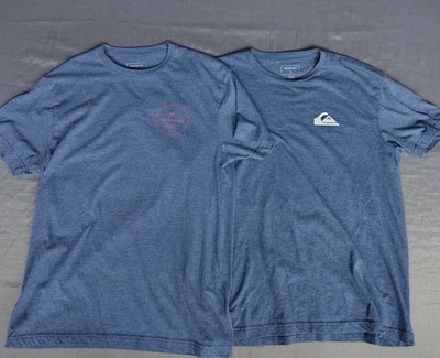 Set Of 2 Quicksilver T shirts Both Size L Blue Cotton Blend 