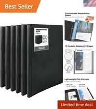 12-Pocket Presentation Binder, 8.5x11, 24 Pages, 6-Pack