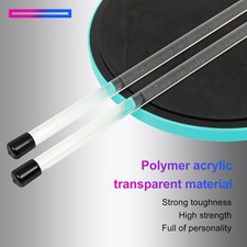 _2Pcs Bright Drumsticks Acrylic Transparent Drum Sticks For Jazz Drums Stage