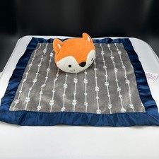 Fox Lovey Security Blanket Satin Edge White Arrows Parents Choice Orange/gray