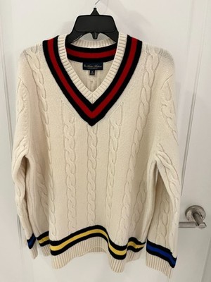 NWOT Vintage Brooks Brothers Cricket V Neck Wool Sweater Men's XL Academia