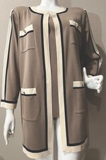 MISOOK Knit Taupe Cream Black Jacket SZ XL - Tank SZ L - EXCELLENT