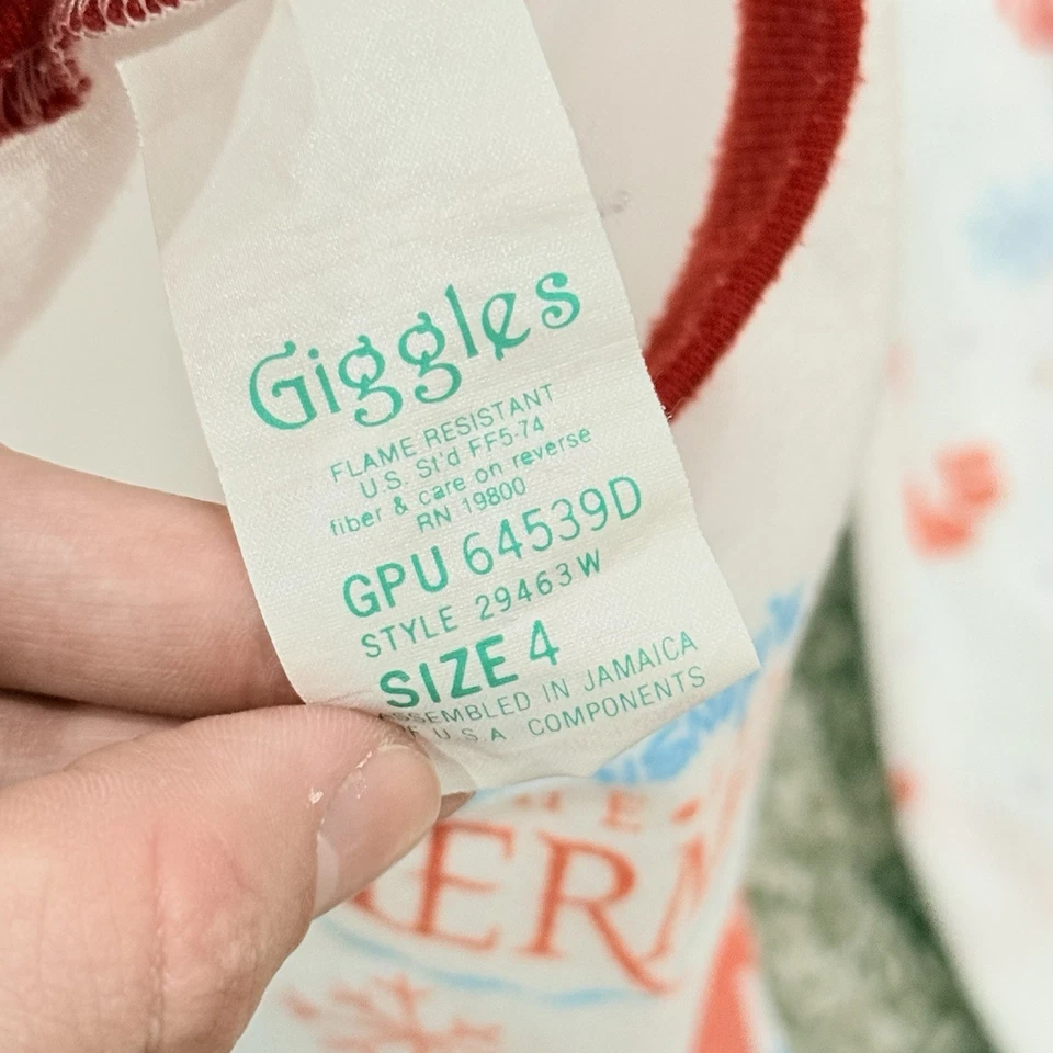 Conjunto Pijama Navidad Ariel La Sirenita Vintage Años 90 Niñas Talla 4T Foto 4 de 4