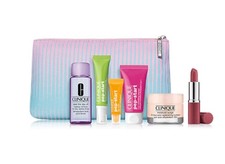 Clinique 7pc Gift Set Moisture Surge Hydrator Pep-Start Eye  Cleanser  Mask