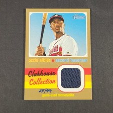 2020 Topps Heritage #CCR-OA Ozzie Albies Clubhouse Collection Relics Gold #/99